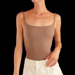 Skims taupe seamless thong bodysuit